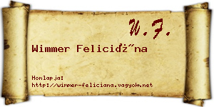 Wimmer Feliciána névjegykártya